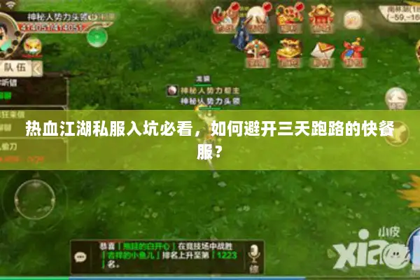 热血江湖私服入坑必看，如何避开三天跑路的快餐服？