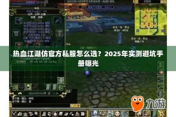 热血江湖仿官方私服怎么选？2025年实测避坑手册曝光