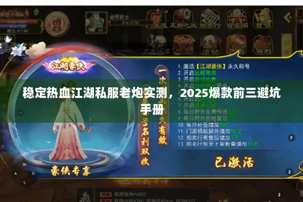 稳定热血江湖私服老炮实测，2025爆款前三避坑手册