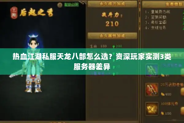 热血江湖私服天龙八部怎么选？资深玩家实测3类服务器差异