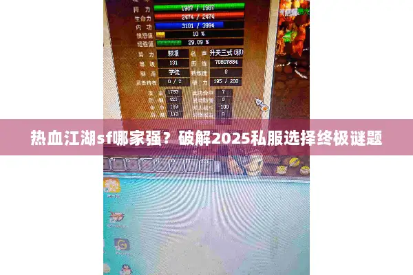 热血江湖sf哪家强？破解2025私服选择终极谜题