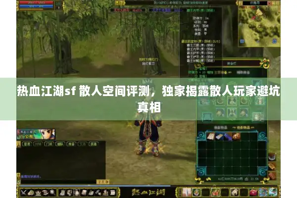 热血江湖sf 散人空间评测,独家揭露散人玩家避坑真相 热血江湖sf 散人空间评测,独家揭露散人玩家避坑真相