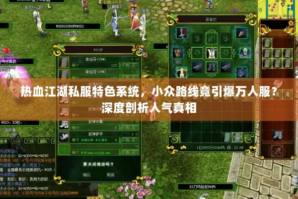 热血江湖私服特色系统，小众路线竟引爆万人服？深度剖析人气真相
