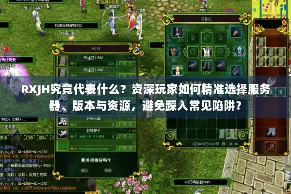 RXJH究竟代表什么？资深玩家如何精准选择服务器、版本与资源，避免踩入常见陷阱？