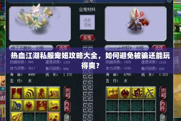 热血江湖私服宠妞攻略大全，如何避免被骗还能玩得爽？