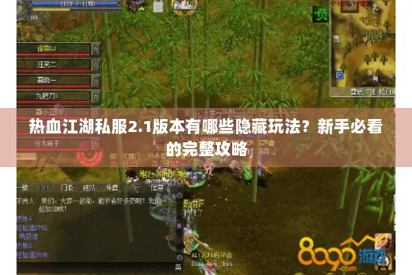 热血江湖私服2.1版本有哪些隐藏玩法？新手必看的完整攻略